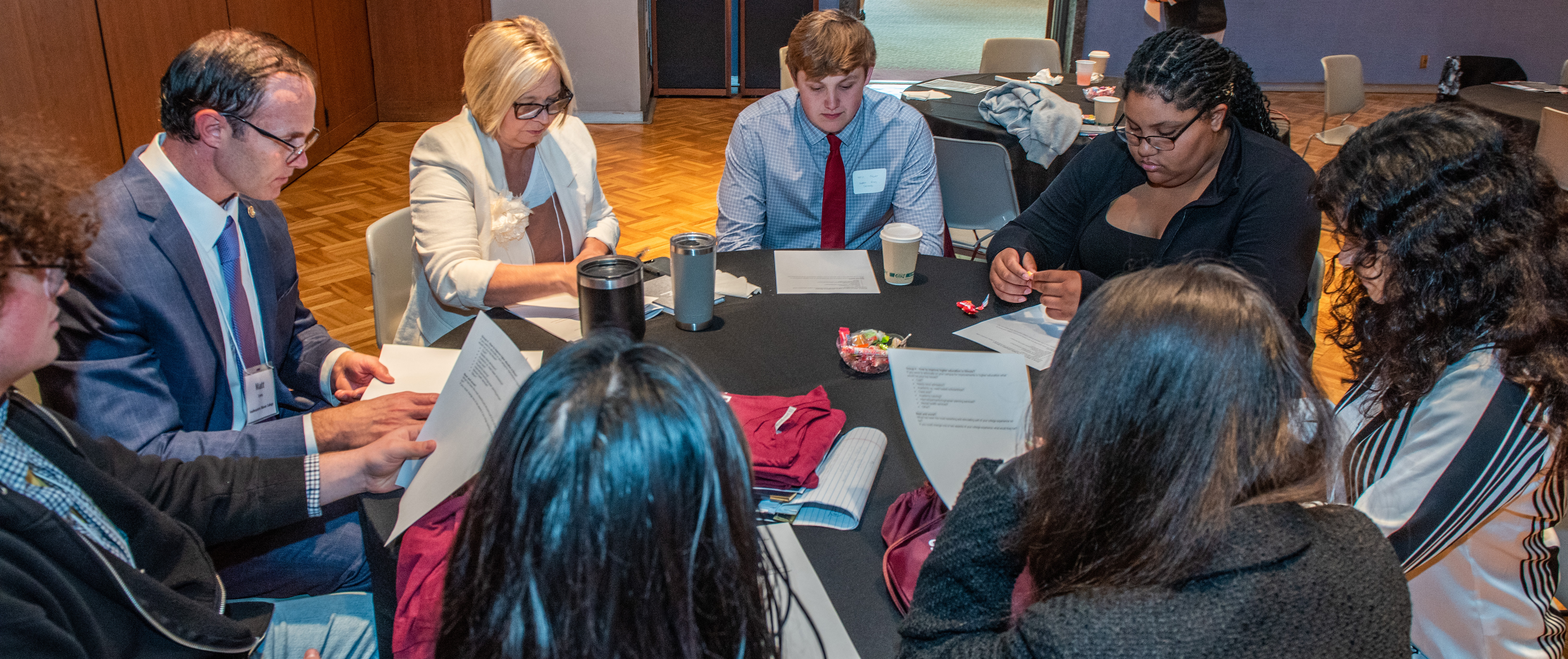 Students talking during a breakout session